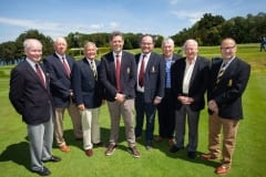 Alan Thompson (centre) with past Helen Bay's Golf Club captains during his Captain's Day competition on Saturday. From left are, Edwin James, Robert Cooke, Peter Clarke, Dermot Rollins, Michael Rea, Rodney Craig and Frank Graham. P25-27-06-19