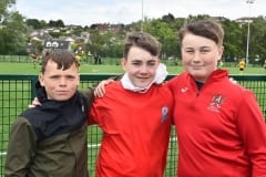 Londonderry Park - Football Tournament for Kyle Robson who has Perthes Disease.Pictured are Ben Magee, Kyle Robson and Junior Johnston. SG52-30-05-19
