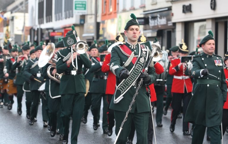 Crowds brave the cold to welcome Royal Irish home